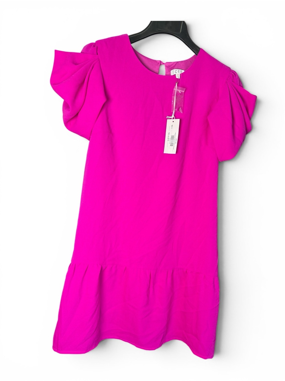 TCEC Hot Pink Puff Sleeve Mini Dress NWT Size Small